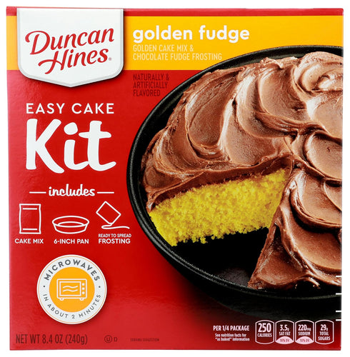 Duncan Hines Easy Cake Kit Golden Fudge Cake Mix, 8.4 OZ...