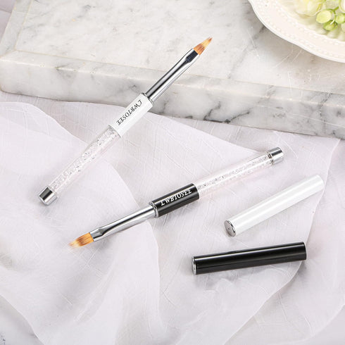 LWBTOSEE 5PCS Nail Ombre Brush Nail Art Painting Pen Brush UV Gel Polish Gradient Color Rhinestone Crystal Acrylic Liner Brush Painting Pen Gel Po...