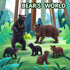 Toymany 6PCS Bear Figurines, Realistic Forest Animals Bear Family Figures Toy Set includes Brown Bears Black Bears and Cubs, Education Toy Birthda...