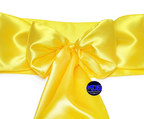 MDS Pack of 50 PCS Satin Chair Sashes Charmeuse Sateen Dining Chair Bows Ribbon Ties Back Sash for Wedding Party Birthday Home Hotel Restaurant Ba...