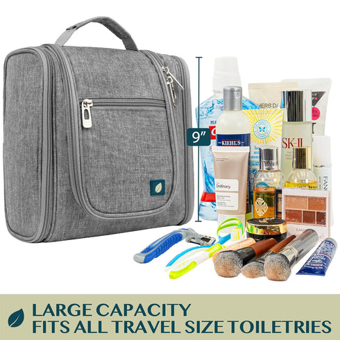 PAVILIA Toiletry Bag Travel Bag for Women Men, Hanging Cosmetic Organizer, Water Resistant Makeup Bag for Accessories Toiletries, Large Travel Ess...