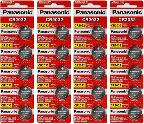Panasonic CR2032 3 Volt Lithium Coin Battery (20 Batteries)...