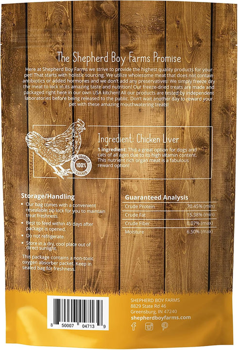 Freeze Dried Dog Treats (Chicken Liver), All Natural Freeze-Dried Dog Treat & Dog Snacks, Made in USA, High in Protein, Essential Nutrition of Raw...
