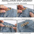 4 Sets Adjustable Jeans Button, No Need to Sew Detachable Button Pins, Perfect Fit Detachable Instant Button. (Golden Circle)...
