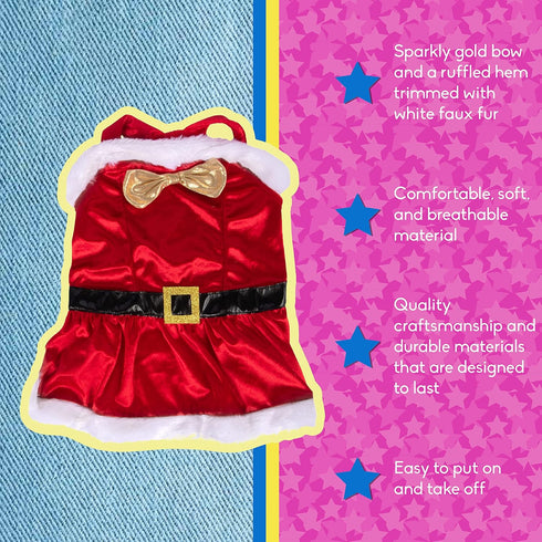 Doggy Parton Red Faux Fur Trimmed Dollys Little Holiday Dress for Pets, Large...