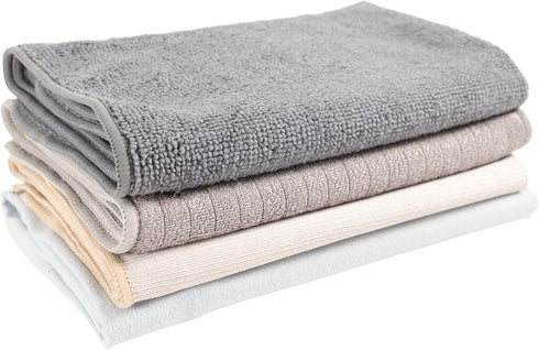 KAF Home Pantry Multipurpose Microfiber Textured Cleaning Cloth 4-Pack, 15 x 18-Inch, (1 Utility Cloth, 1 Stainless Steel Cloth, 1 Glass Cloth, 1 ...