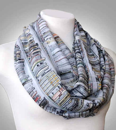 Book infinity scarf Library Bookshelves womens literary gifts nerdy bookworm book lover...