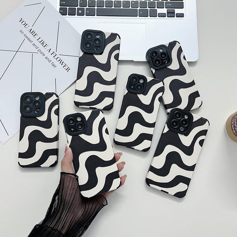 Compatible with iPhone 13 Pro Max Cute Wave Pattern Mobile Case for Women Girls?Soft TPU Anti-Bump Phone Case Zebra Pattern Design Silicone Case f...