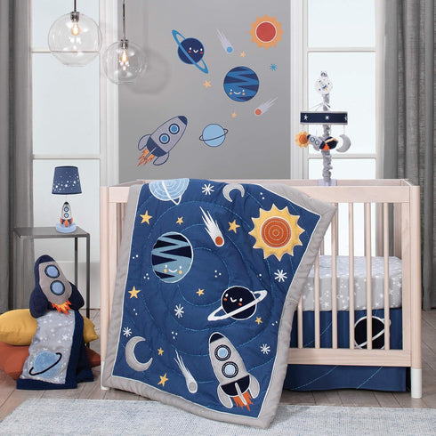 Lambs & Ivy Milky Way Gray/White Stars 100% Cotton Baby Fitted Crib Sheet...