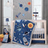 Lambs & Ivy Milky Way Gray/White Stars 100% Cotton Baby Fitted Crib Sheet...