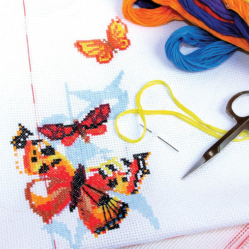 Aida Cloth 14 Count Cross Stitch Fabric 12 by 18 Inch,8 Color...