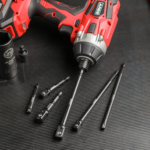 ARES 22025 – 6-Piece 3-Inch and 6-Inch Impact Grade Socket Adapter Set - Turns Impact Drill Driver into High Speed Socket Driver - 1/4-Inch, 3/8-I...