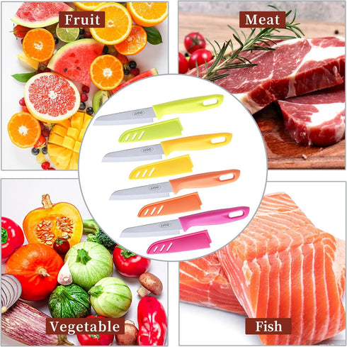 Paring Knives, Stainless Steel Paring Knife Set with Cover, 3.6 inch Pairing knife, Ultra-Sharp Small Kitchen Knife, Great for Fruit and Vegetable...