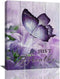 Farmhouse Butterfly Wall Art Purple Bathroom Wall Decor Butterfly Lily Flower Pictures Canvas Prints Framed Modern Just Breathe Painting Artwork f...