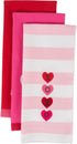 DII Valentine's Day Collection Kitchen, Dishtowel Set, 18x28, Embellished Hearts, 3 Piece...