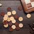 48 Pieces Wooden Checkers 1.06 Inch Wooden Checkers Pieces with Stackable Ridge in Drawstring Storage Pouch Red Black Dark Brown Wood Color (Dark ...