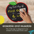 Pearhead First and Last Day of School Chalkboard, Reusable Apple-Shaped Double-Sided Fill-In Board with Yellow Chalk, Perfect Photo Prop for Schoo...