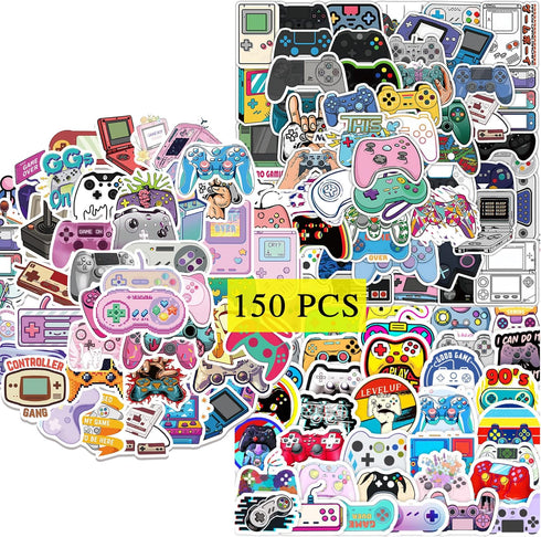 Gaming Video Game Stickers?150Pcs?Gifts Gamepad Merch Party Supplies Decor Decals Vinyl for Laptop Computer Waterbottle Phone Teens Girls....