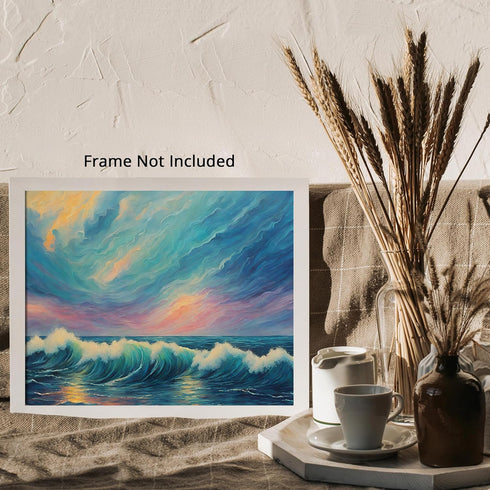 Posterizer 1 pcs- beach and the sea-abstract art 2-Landscape & Nature Art-Floral Botanical Art- Decor for Home & Office- unframed wall art...