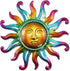 Metal Sun Wall Decor Outdoor Sunface Yard Art Porch Door Patio Garden Home Indoor Sculpture Decorations, 12 inch -A...