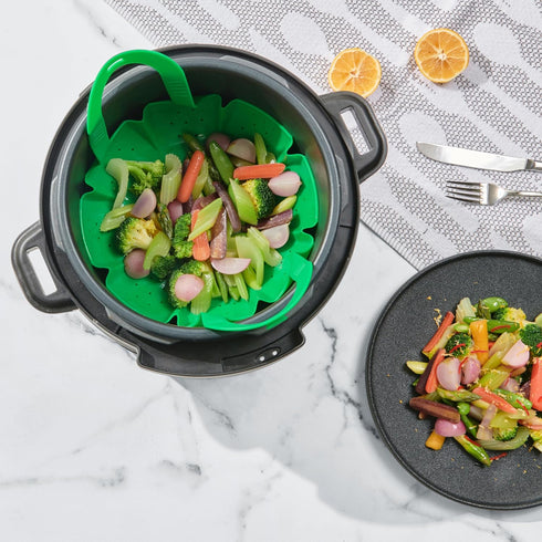 Cuisipro Silicone Vegetable Steamer, 16 x 9 x 3in, Green...