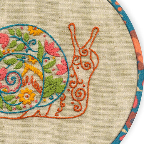 Dimensions Snail Animal Embroidery Starter Kit for Beginners, 6" Diameter, 5 Piece......
