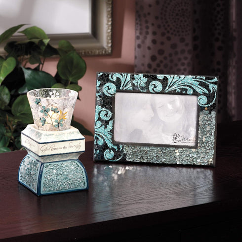 Pavilion Gift Company Mother-5.5" Holiday Tealight Holder, Teal...