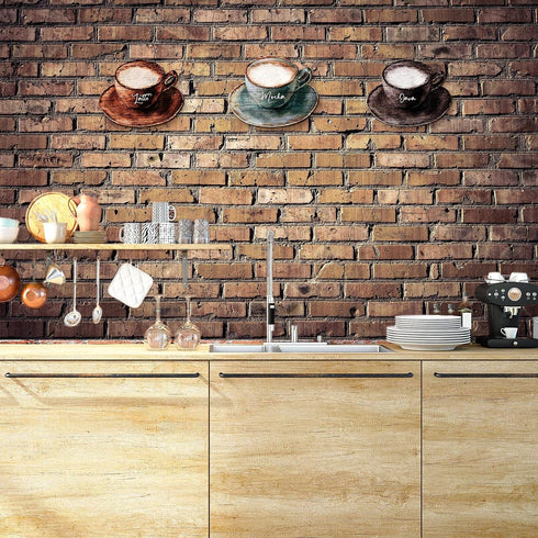 Blulu 3 Pcs Coffee Wooden Wall Art Decor Coffee Cup Wooden Wall Sign Retro Java Letter Mocha Sign Farmhouse Decorations for Kitchen Dessert Shop H...