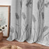 Melodieux Wheat Embroidery Linen Textured Curtains for Living Room Bedroom, Farmhouse Style Rustic Flax Drape Grommet, Grey Wheat, 52 by 84 Inch (...