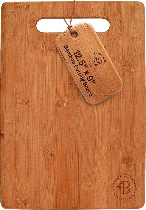 Bamboo Cutting Board, Wooden Kitchen Chopping Board for Food Prep, Chopping, Carving Meat, Fruits Vegetables, 12.5" x 9"...