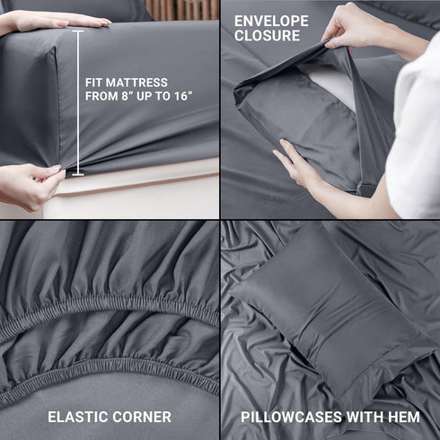Utopia Bedding Twin Sheet Set – 3 Piece Bed Sheets for Twin Size Bed, Soft and Breathable Microfiber, Includes 1 Fitted Sheet, 1 Flat Sheet and 1 ...