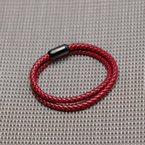 globi Leather Bracelet For Men | Genuine Wrap Braided Leather Cuff Bangle Bracelet with Magnetic Stainless Steel Clasp For Men/Women...