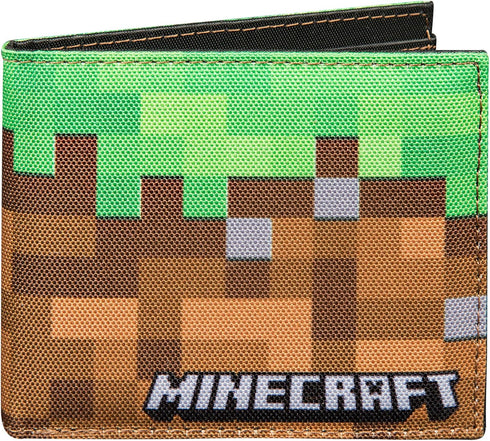 JINX Minecraft Dirt Block Nylon Bi-Fold Wallet, Multi-Colored, One Size...