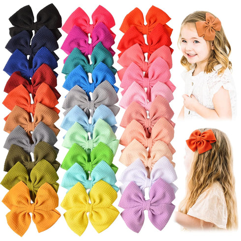 Prohouse 30 PCS Baby Girls Hair Bows Clips Barrettes Waffle Hair Accessories with Alligator Clip for Babies Girl Infant Toddlers Kids Teens...