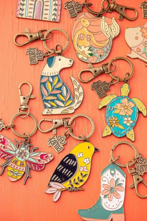 Karma Gifts, Womens Enamel Keychains, Mushroom 2”x2.75”...