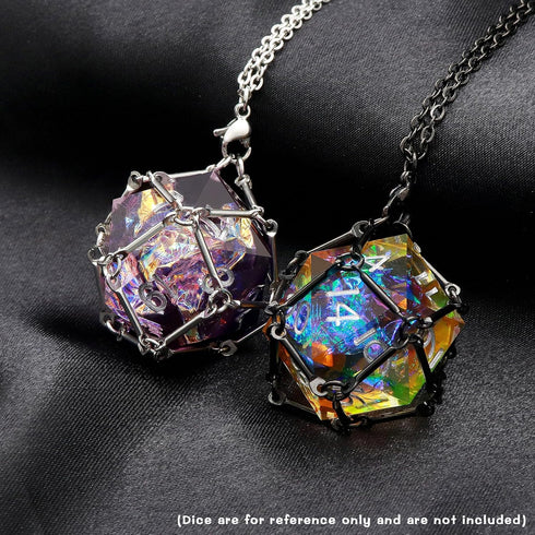 DND Dice Cage for Dungeons and Dragons Gamers Stainless Steel Cage DND Gifts-Black...