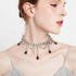 Navoky Rhinestone Choker Black Big Crystal Necklace Silver Neck Chain Tassel Party Jewelry for Women(A)...