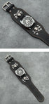 Good Leather Punk Skull Quartz Men's Wrist Watch,Big Dial Skull Women's Watch,Skull+Chains+Rivets Elements,Fashion Gift Watch Cool, Black...