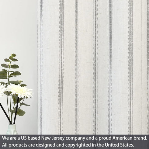 DriftAway Farmhouse Vertical Striped Linen Blend Valances for Windows 18 Inch Blackout Kichen Curtain Valance for Living Room Country Vintage Line...