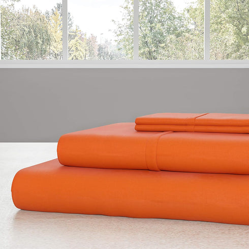 Lavish Home 1200 3-Piece Sheet Set, Twin, Rust...