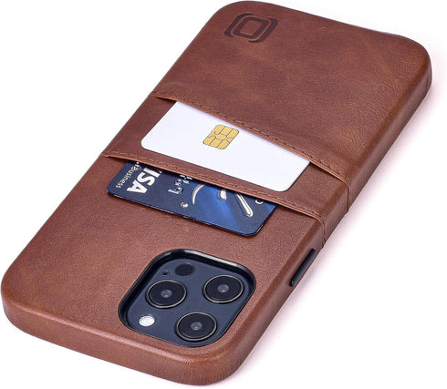 Dockem Wallet Case for iPhone 12 Pro Max: Built-in Metal Plate for Magnetic Mounting & 2 Credit Card Holders: 6.7" Exec M2, Smooth Synthetic Leath...