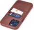 Dockem Wallet Case for iPhone 12 Pro Max: Built-in Metal Plate for Magnetic Mounting & 2 Credit Card Holders: 6.7" Exec M2, Smooth Synthetic Leath...