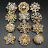 Lot 24pc Clear Rhinestone Crystal Flower Brooches Pins...