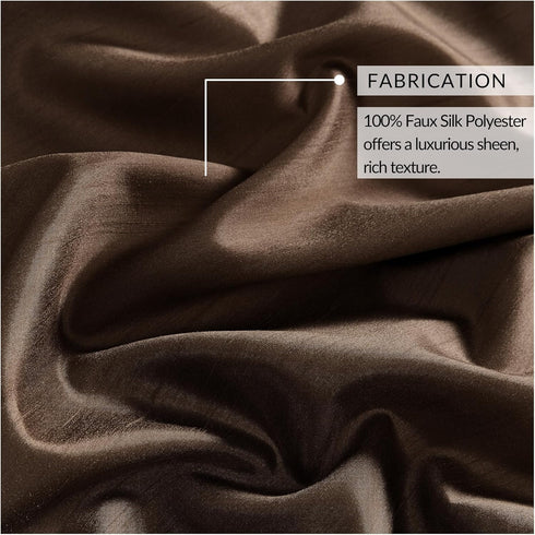 Elrene Home Fashions Colette Faux-Silk Scalloped Window Valance, 50 in x 21 in (Scalloped Valance), Chocolate...