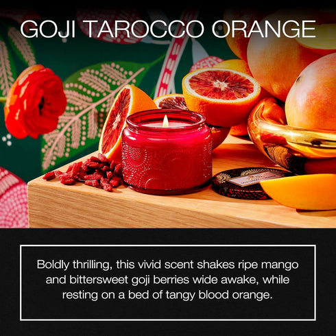 Voluspa Goji Tarocco Orange, Petite Candle Jar, 3.2 oz, 25 Hour Burn Time, Coconut Wax for Clean Burning, Handcrafted in the USA...