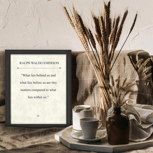 Posterizer 1 pcs-Ralph Waldo Emerson quote- What Lies Behind-Quotes and Poems-Motivational & Inspirational Art-Gift for Teachers-Decor for Home & ...