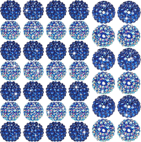 40 Pcs 20mm Rhinestone Beads Crystal Round Disco Ball Beads Bulk Chunky Bubblegum Beads Charms for Christmas DIY Pens Making Jewelry Supplies Craf...