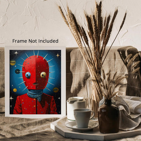 Posterizer 1 pcs-funky funny alien man-Abstract & Modern Art-Fantasy & Fiction Art-Gift for Art Lovers-Decor for Home & Office- UNFRAMED Wall Art...