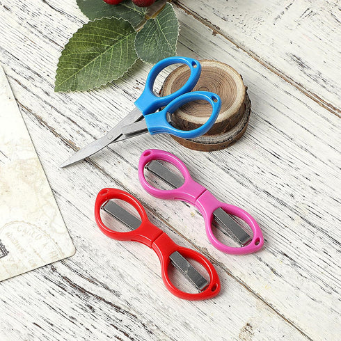 Folding Scissors, 3Pack small scissors Portable Mini Travel Trip Scissors Crafting Scissors Stainless Steel Retractable Mini Scissors for Home Off...