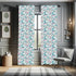 Lunarable Panda Window Curtains, Portraits of Chinese Bears on Sketch Flowers and Abstract Circular Shapes, Lightweight Decor 2-Panel Set with Rod...